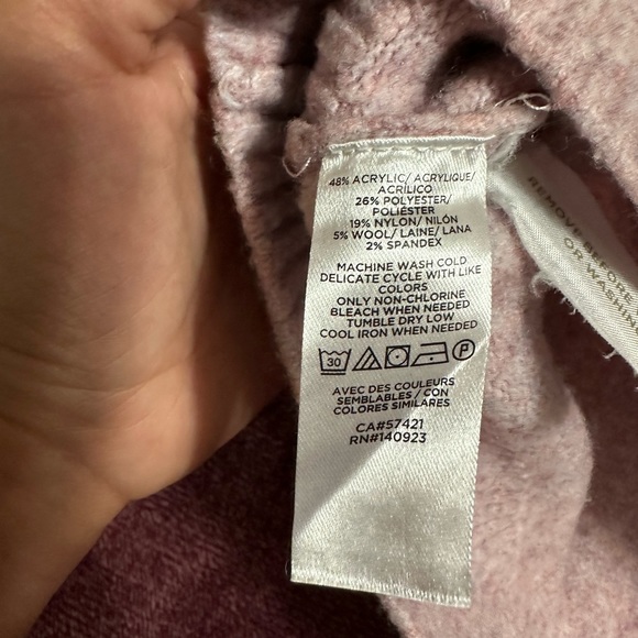 LOFT Mock Neck Dolman Sweater Blush Pink - Picture 5 of 7